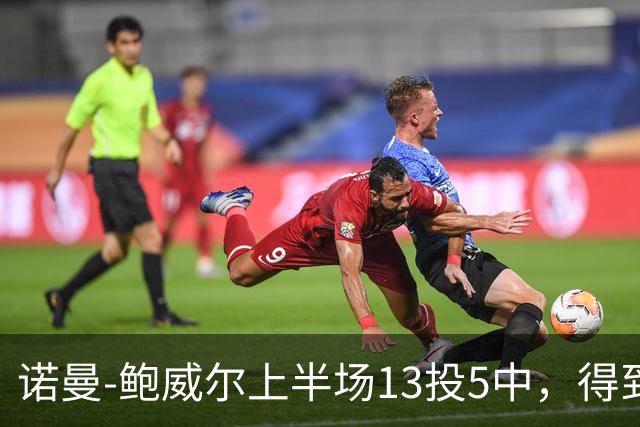 诺曼-鲍威尔上半场13投5中，得到19分3篮板1助攻